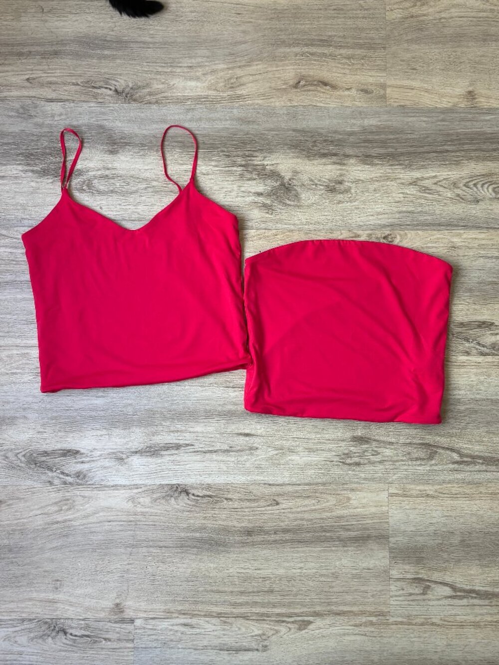 Fabletics Airlite Strappy Tank and Tube Top set - Pink, Size Large